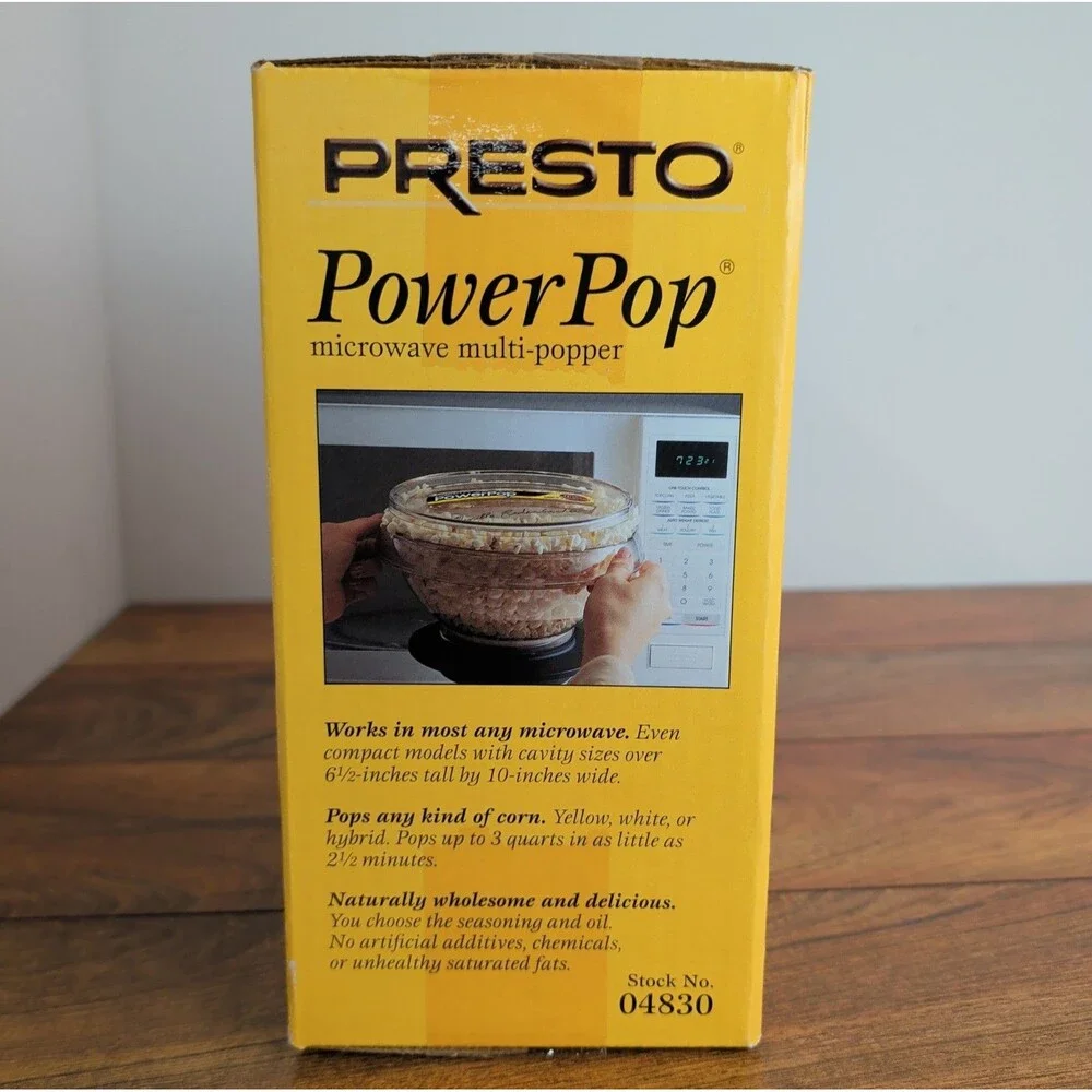Vintage Presto 04830 PowerPop Microwave Multi-Popper Popcorn Kernel Orville NEW